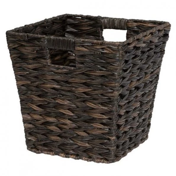 Creative Bath 33537-ES Arizona Hand Woven Poly Hyacinth Waste Basket – Espresso