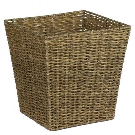 Creative Bath Products Creative Bath 33527-NM Capri Hand Woven Poly Rattan Waste Basket - Natural Moss