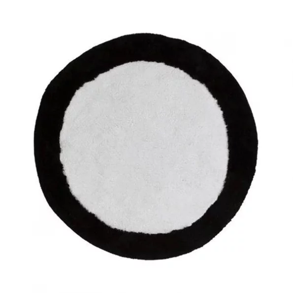 Creative Bath R1263WB Mat Metro Circles Bath Rug – Round; White & Black