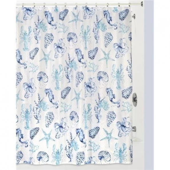 Creative Bath S1276BLU Nantucket Shower Curtain; Blue