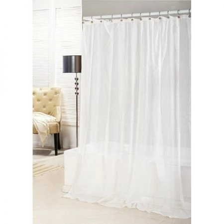 Duck River Textile Bathroom & More LORE 15409=12 LORETTA SHOWER CURTAIN /WHITE