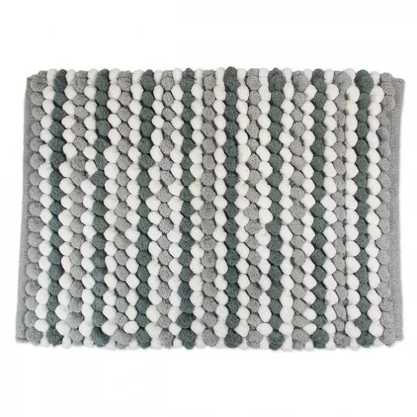 Design Imports Gray Microfiber Stripe Bath Mat 17X24 inch