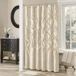 Madison Park MP70-439 Laurel Shower Curtain – Ivory