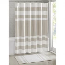 Madison Park MP70-1483 Polyester Shower Curtain – Taupe