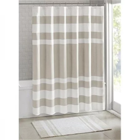 Madison Park MP70-1483 Polyester Shower Curtain - Taupe