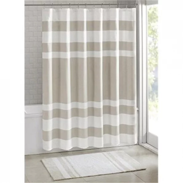 Madison Park MP70-1483 Polyester Shower Curtain – Taupe