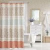 Madison Park MP70-3038 Dawn Cotton Shower Curtain; Coral - 72 x 72 in.