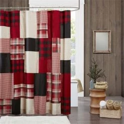 Woolrich WR70-1814 Sunset 100 Percent Cotton Shower Curtain – Red