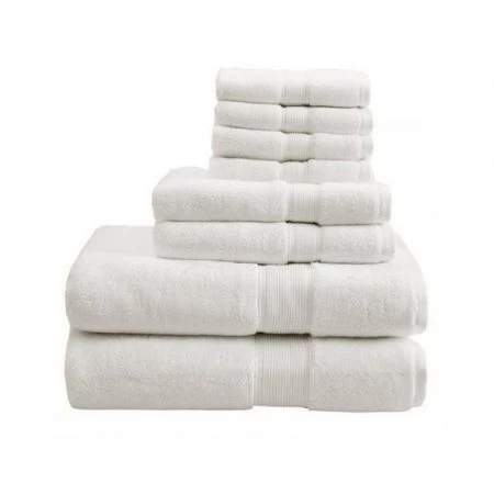 Madison Park Signature Madison Park MPS73-189 800Gsm 100 Percent Cotton Towel; Cream - 8 Piece Set