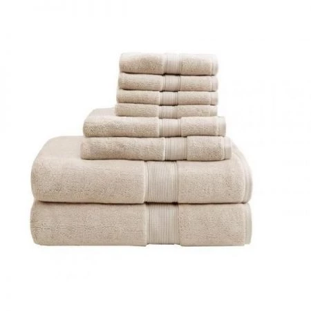 Madison Park Signature Madison Park MPS73-190 800Gsm 100 Percent Cotton Towel; Natural - 8 Piece Set