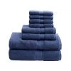 Madison Park Signature Madison Park MPS73-199 800Gsm 100 Percent Cotton Towel; Navy - 8 Piece Set