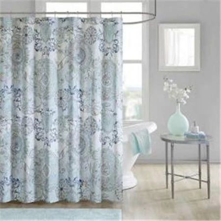 Madison Park MP70-5822 72 x 72 in. Cotton Printed Shower Curtain; Blue