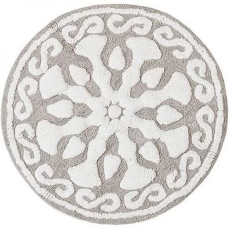 Madison Park MP72-4431 25 in. Medallion Cotton Tufted Bath Rug; Grey