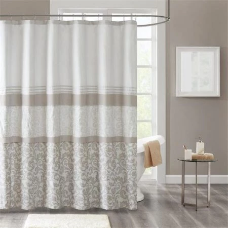 510 Design 5DS70-0093 72 x 72 in. Printed & Embroidered Shower Curtain - Natural