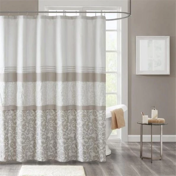 510 Design 5DS70-0093 72 x 72 in. Printed & Embroidered Shower Curtain – Natural