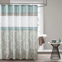 510 Design 5DS70-0094 72 x 72 in. Printed & Embroidered Shower Curtain – Blue