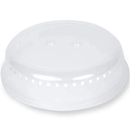 Home Craft HCMPCS10CL 10 in. Microwave Plate Cover Shield with Insert Handles & Ventilation; Clear