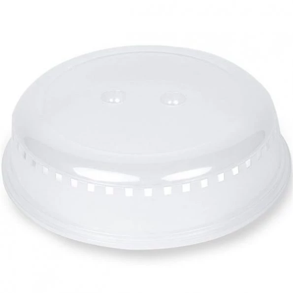 Home Craft HCMPCS10CL 10 in. Microwave Plate Cover Shield with Insert Handles & Ventilation; Clear