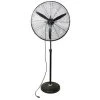 Northlight 32607210 30 in. Jet Black Adjustable Height 3-Speed Oscillating Industrial Pedestal Fan