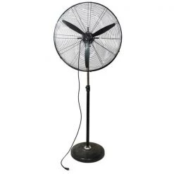 Northlight 32607210 30 in. Jet Black Adjustable Height 3-Speed Oscillating Industrial Pedestal Fan