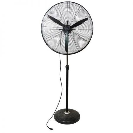 Northlight 32607210 30 in. Jet Black Adjustable Height 3-Speed Oscillating Industrial Pedestal Fan