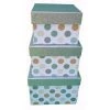 Italia 1079 Gifts Boxes with Glitter Lid; Silver -3 Piece