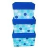 Italia 1088 Gifts Boxes with Glitter Lid; Blue - 3 Piece