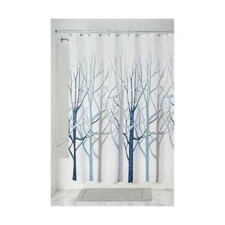 InterDesign 45022 72 x 72 in. Forest Shower Curtain - Blue & Gray