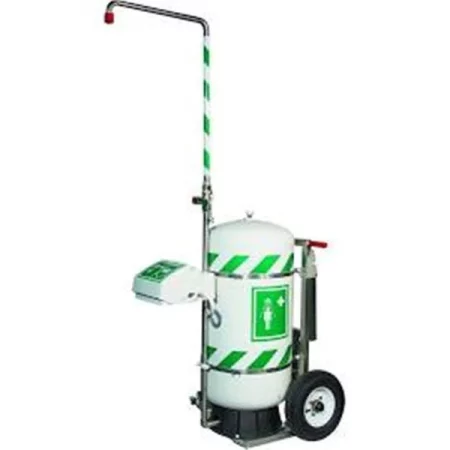 Justrite 30451 30 gal Mobile Self-Contained Emergency Safety Shower with Eye & Face Wash