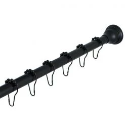Furnorama Straight Shower Curtain Rod with Shower Curtain Rings; Oil Rubbed Bronze