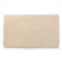 17 x 24 in. Embroidered Memory Foam Bath Mat; Tapioca