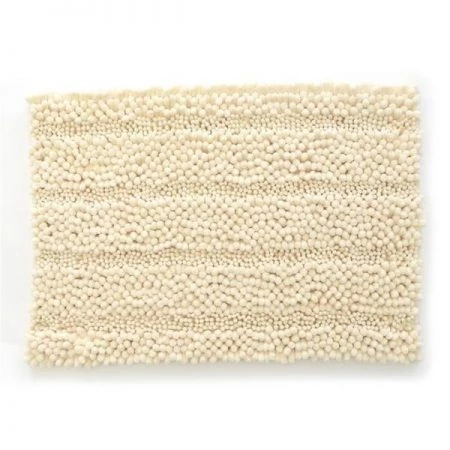 Betterbeds 21 x 34 in. Ultra Plush Jumbo Striped Chenille Bath Mat; Cream