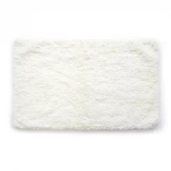 21 x 4 in. Ultra Plush Polyester Shaggy Bath Mat – White