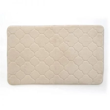 Betterbeds 17 x 24 in. Embroidered Memory Foam Bath Mat - Gray Morn