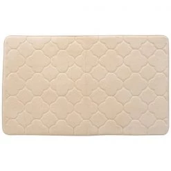 21 x 34 in. Embroidered Memory Foam Bath Mat – Tapioca