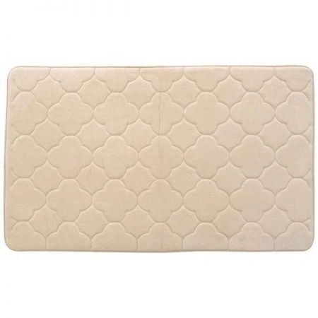 Betterbeds 21 x 34 in. Embroidered Memory Foam Bath Mat - Tapioca