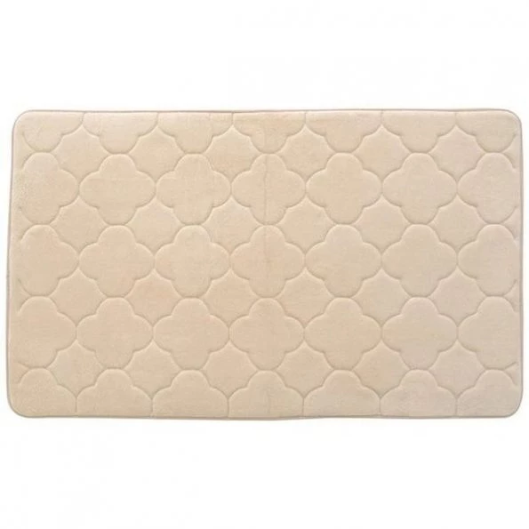 21 x 34 in. Embroidered Memory Foam Bath Mat – Tapioca