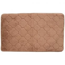 Betterbeds 21 x 34 in. Embroidered Memory Foam Bath Mat - Wood Smoke