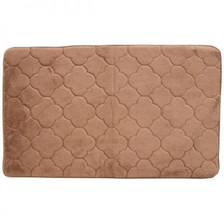 Betterbeds 21 x 34 in. Embroidered Memory Foam Bath Mat - Wood Smoke