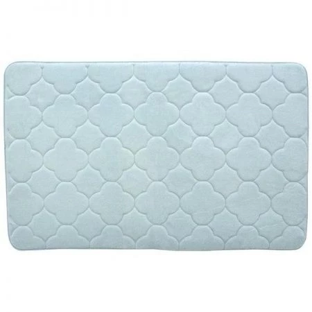 Stephan Roberts Home 34N-EM1V14-12 21 x 34 in. Embroidered Memory Foam Bath Mat - Sterling Blue