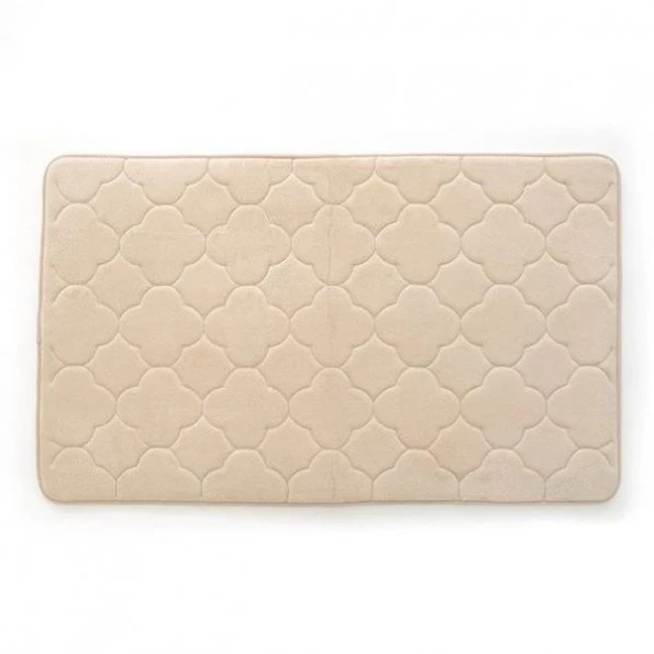 Stephan Roberts Home 40N-EM4V15-12 24 x 40 in. Embroidered Memory Foam Bath Mat – Tapioca