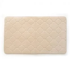 24 x 40 in. Embroidered Memory Foam Bath Mat – Tapioca