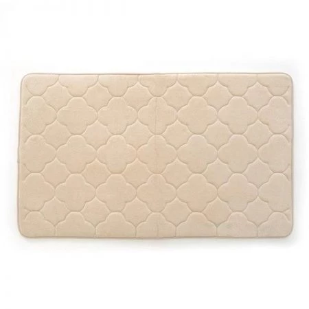 Betterbeds 24 x 40 in. Embroidered Memory Foam Bath Mat - Tapioca