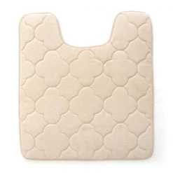 Stephan Roberts Home 24NC-EM1V15-12 21 x 24 in. Embroidered Memory Foam Contoured Bath Mat - Tapioca