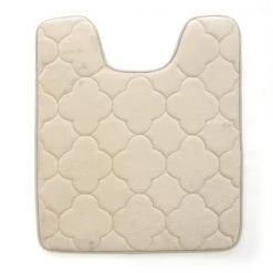 Stephan Roberts Home 24NC-EM1V19-12 21 x 24 in. Embroidered Memory Foam Contoured Bath Mat – Gray Morn