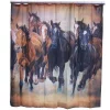 DLC 62015 Traveling Team Rustic Galloping Horses Fabric Shower Curtain - 0.1 x 70.75 x 70.75 in.