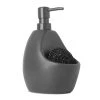 Umbra 330750-149 20 oz Joey Soap Dispenser & Caddy Scrubby Holder; Matte Ceramic & Charcoal