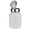 Menda 35389 4 oz Round Glass Bottle with One Touch Pump; White
