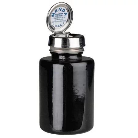 Menda 35545 Round Black Glass Bottle with Pure Touch Pump; 6 oz