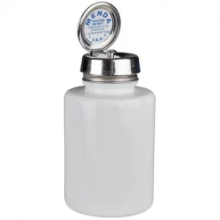 Fine-Line Round White Glass Bottle with Pure Touch Pump; 6 oz